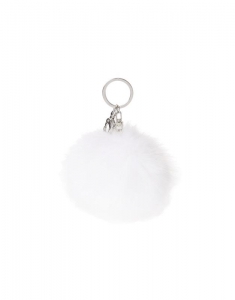 Claire's White Soft Pom Key Ring 2547