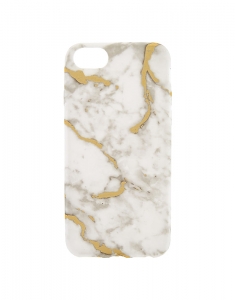 Claire's White & Gold Marble Phone Case 33626