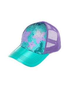Claire's Star Sequin Baseball Cap - Turquoise 17830