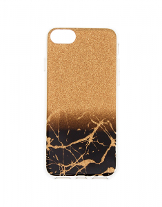 Claire's Black & Gold Cracked Marble Phone Case 4948