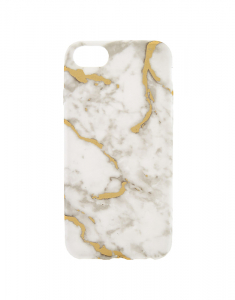 Claire's White & Gold Marble Phone Case 11524
