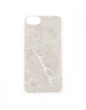 Claire's Silver Marble Sparkle Phone Case 62570