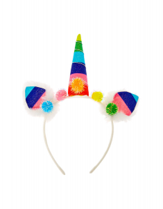 Claire's Rainbow Unicorn Pom Pom Headband 25925