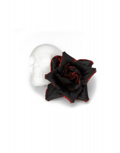 Claire`s Halloween Day Of The Dead Skull & Rose Flower Hair Clip 74080
