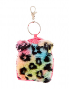 Claire`s Soft Rainbow Leopard Mini Backpack Keychain 10815