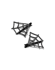 Claire`s Embellished Black Spider Web Hair Clips 7739