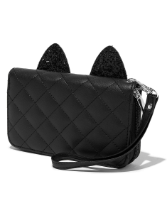 Claire’s Quilted Black Cat Wristlet 25683