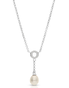 colier argint 925 cu perla de cultura si cubic zirconia BB2571-NS004-WH