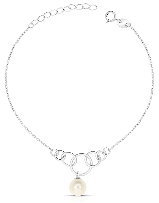Bratari argint 925 cu cercuri si perla PSB1125-RH-W