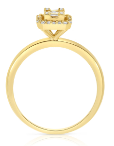 inel de logodna aur 14 kt baguette cu diamante RG103884-214-Y