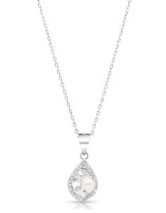 colier argint 925 cu perla si cubic zirconia YE8334-CH-W