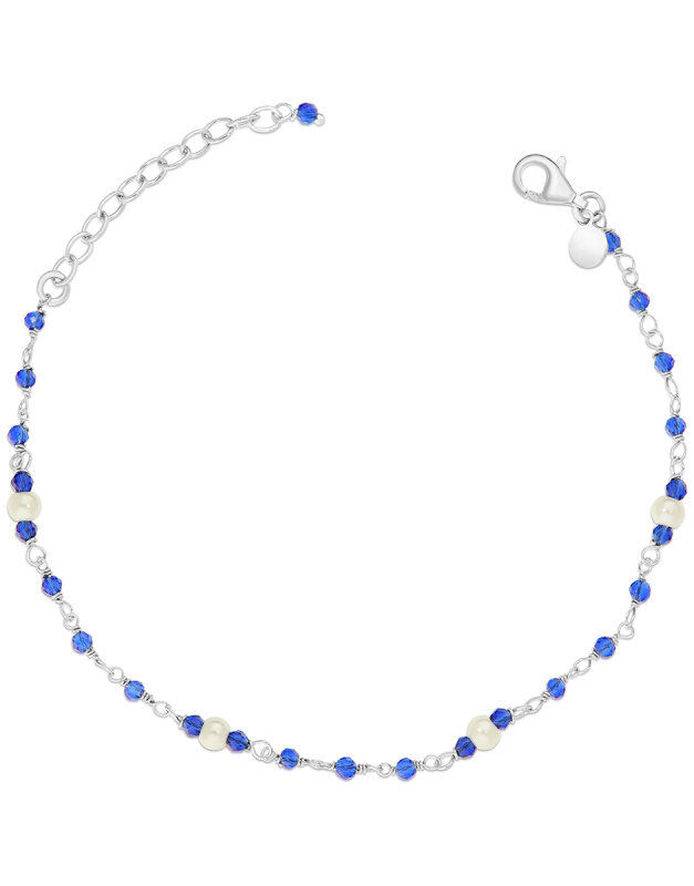 Bratari argint 925 cu perle si cristale albastre BB235117-RH-WBL