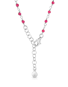 colier argint 925 inimi cu perle si cristale roz BB235150-RH-WF