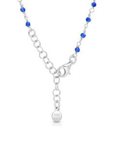 colier argint 925 stele cu perle si cristale albastre BB235151-RH-WBL