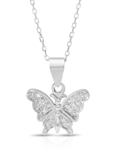 colier argint 925 fluture si cubic zirconia GS9306-CH-W