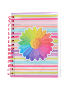 Claire`s Rainbow Striped Daisy Pencil Case Journal 43191