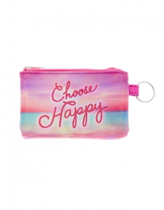 Claire's Pink Metallic Choose Happy Coin Purse 49867