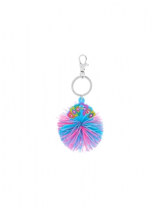 Claire's Peacock Silicone Pom Keyring 74896