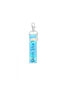 Claire's Love Wins Holographic Wrist Strap Key Holder - Blue 37225
