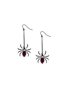 Claire's Crystal Spider Drop Earrings - Black 3079