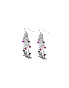 Claire's Silver Flying Witch Drop Earrings 3340