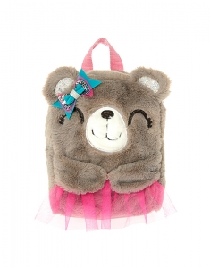 Claire's Club Fur Bear Backpack - Grey 45272