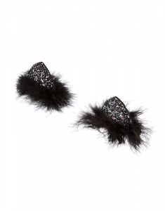 Claire's Feather Glitter Cat Ear Snap Hair Clips 23772