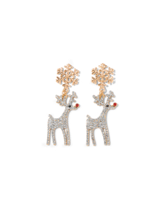 Claire`s Crystal Studded Reindeer Drop Earrings 46744