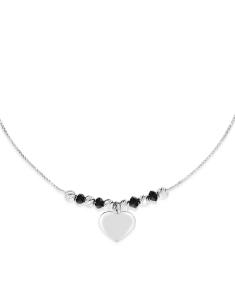 bratara cu inima din argint 925 si cristale negre BRMX5505-RH-BK