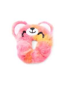 Claire`s Medium Faux Fur Rainbow Teddy Hair Scrunchie 