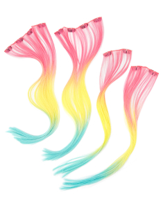 Claire`s Rainbow Ombre Faux Hair Clip In Extensions 