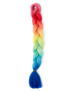 Claire`s Rainbow Faux Hair Clip In Braid 