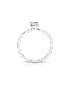 inel de logodna aur 14 kt baguette cu diamante RG102685-114-W