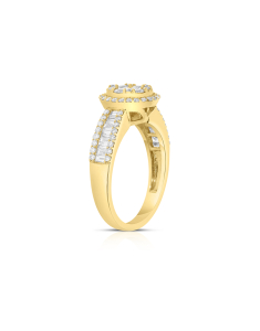 inel de logodna aur 14 kt bouquet pave cu diamante RG097613-214-Y