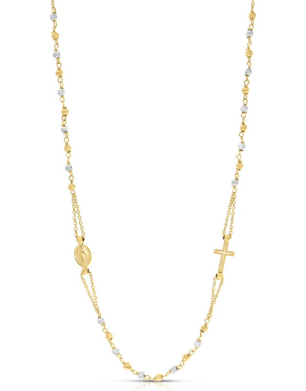 Coliere aur 14 kt rosario bicolor FR095-CL3-YW