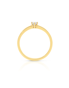 inel de logodna aur 14 kt solitaire cu diamant RG082189-15-214-0.16CT