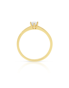 inel de logodna aur 14 kt solitaire cu diamant RG082189-25-214-0.26CT