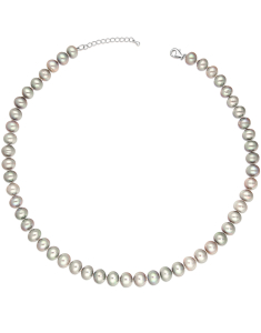 colier argint 925 cu perle de cultura POTATO DYED GREY 9-10A-RH-42CM