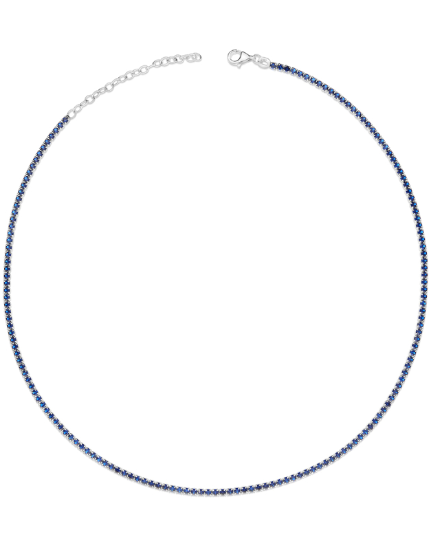 Coliere argint 925 tennis si cubic zirconia albastru CLP1517-RH-DBL