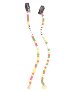Claire`s Bright Pastel Faux Hair Beads Set 