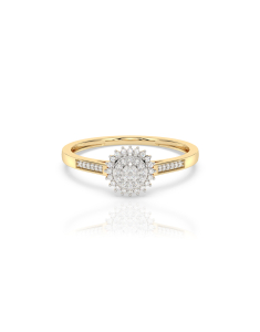 inel de logodna aur 14 kt halo pave cu diamante SJ00117RF0012-Y