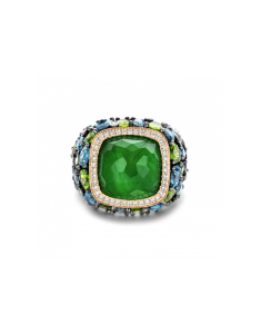 inel Tirisi Jewelry Doha aur 18 kt cu diamante si smarald TR9763EM-P