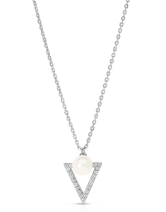 colier argint 925 triunghi cu perla si cubic zirconia 7663FNSWSH1