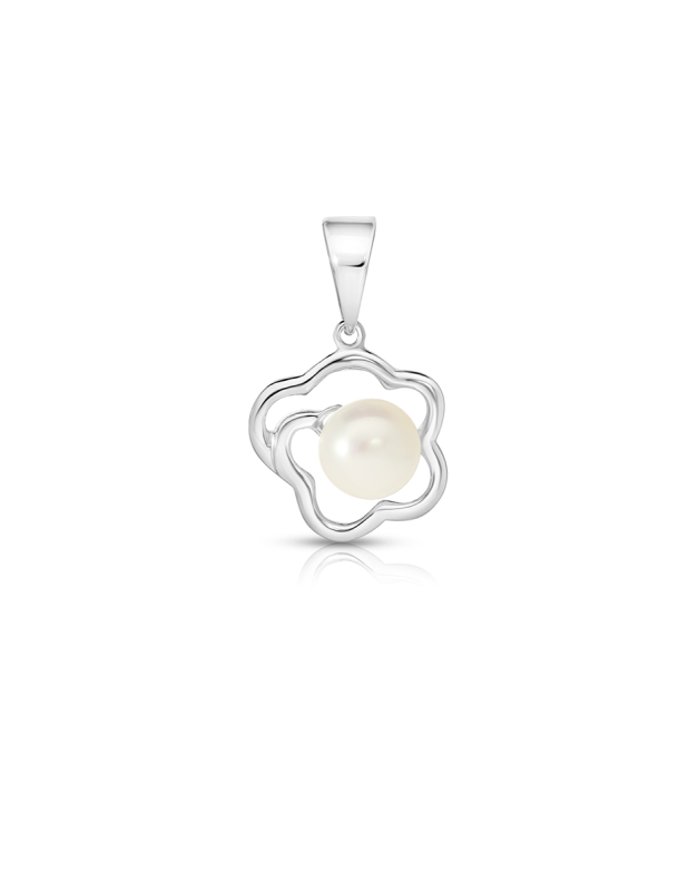 Pandantive argint 925 floare cu perla de cultura PS10583PE-WH