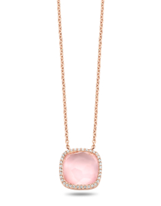 Tirisi Jewelry Milano aur 18 kt cu diamante si cuart roz 