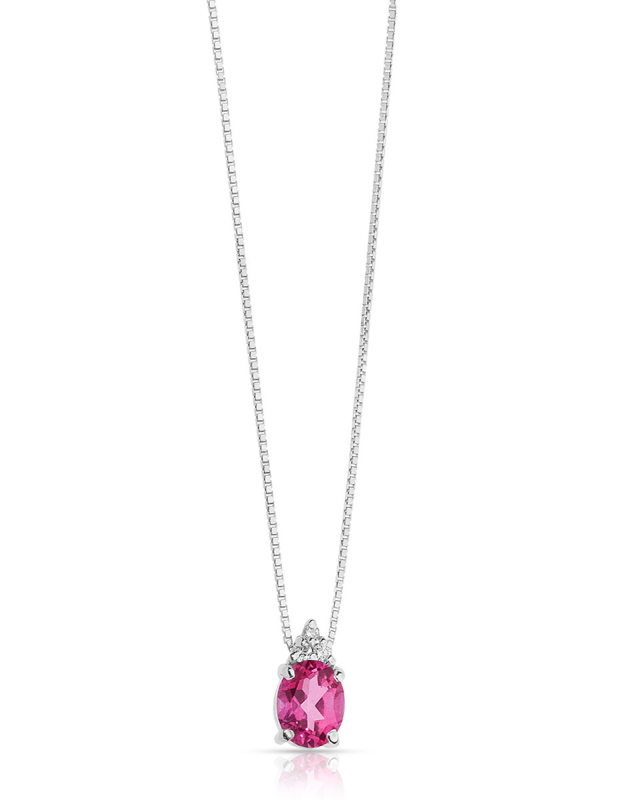 Coliere Comete Gold Fantasia Di Topazio roz cu diamante GLB1580