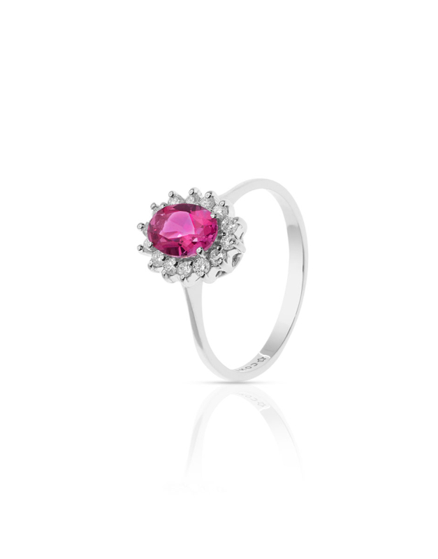 Inele Comete Gold Fantasia Di Topazio roz cu diamante ANB2593