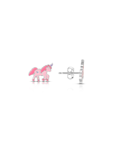 Maribelle argint stud cu unicorn roz 