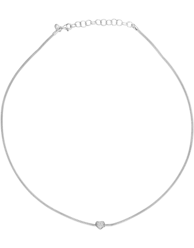 Coliere argint 925 inima si cubic zirconia CP040-CL-RH-W