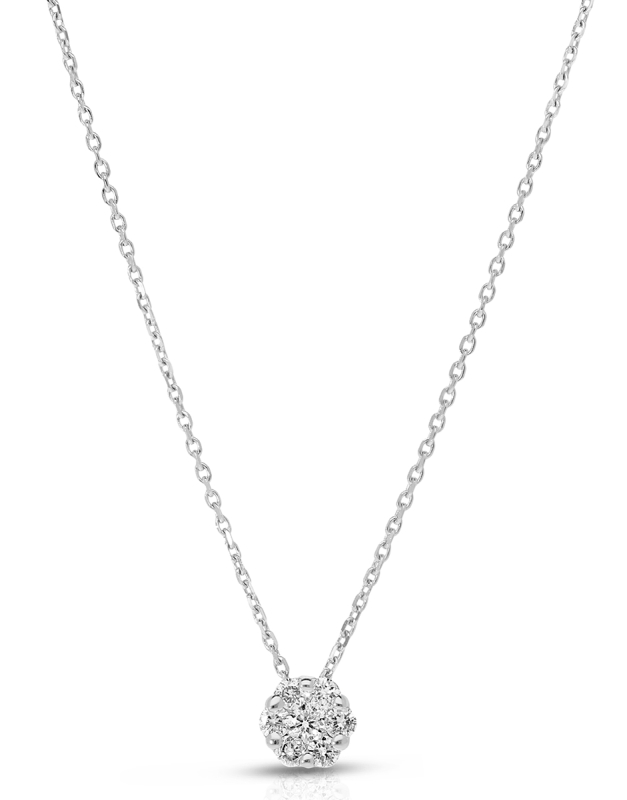 Coliere aur 14 kt bouquet cu diamante PD027389-114-W
